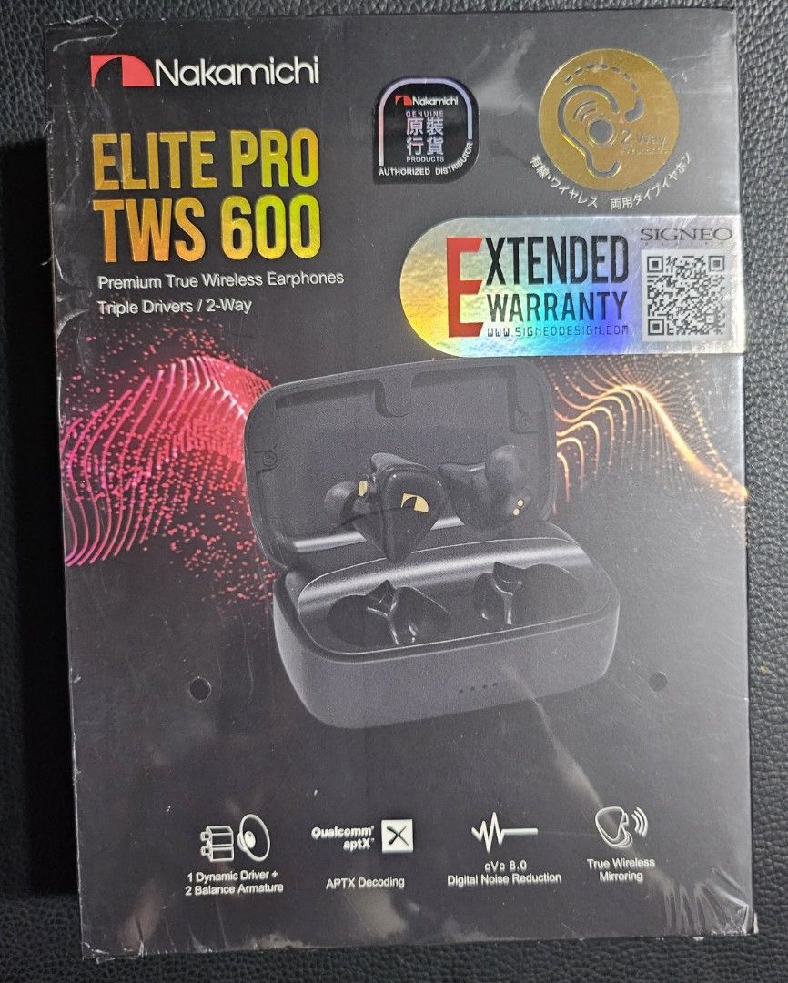 Nakamichi Elite Pro TWS 600 三單元無線有線雙用耳機, 音響器材, 耳機