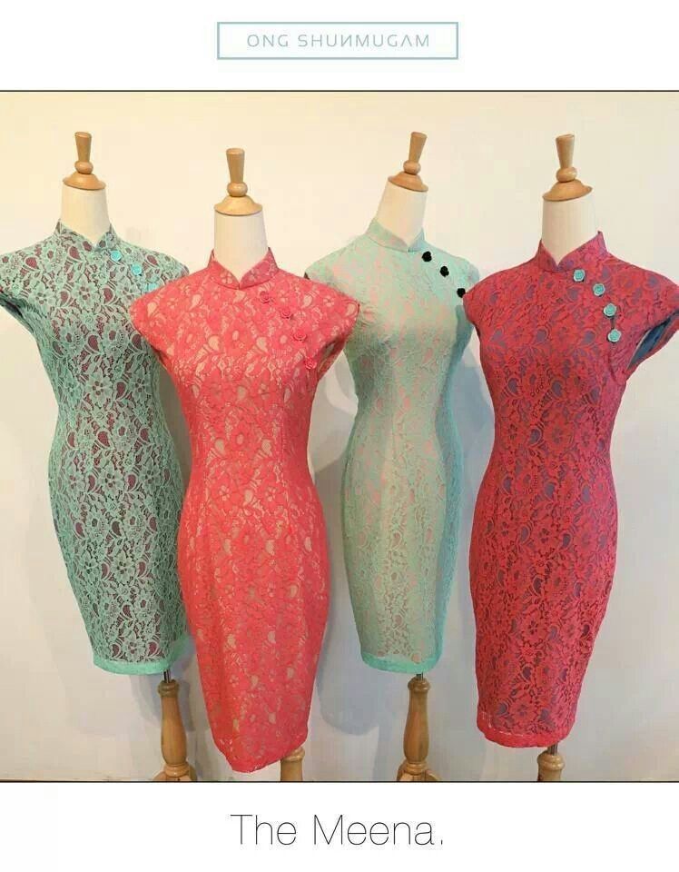 ong shunmugam lace meena cheongsam dress uk10 Women s Fashion Dresses Sets Dresses on Carousell