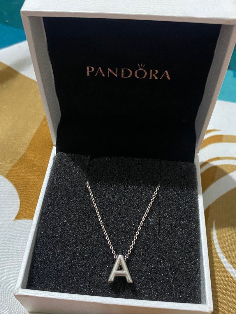 Pandora initial store necklace silver