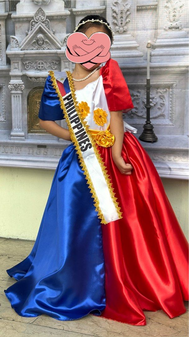 Philippine Gown (Category: Babies & Kids Fashion) located in Manila. Submitted by tinytyn_tree (Listing ID 1268663856, Image 2). Description: Used once Can also be rented. 400 rent. 1k dp Sash included.