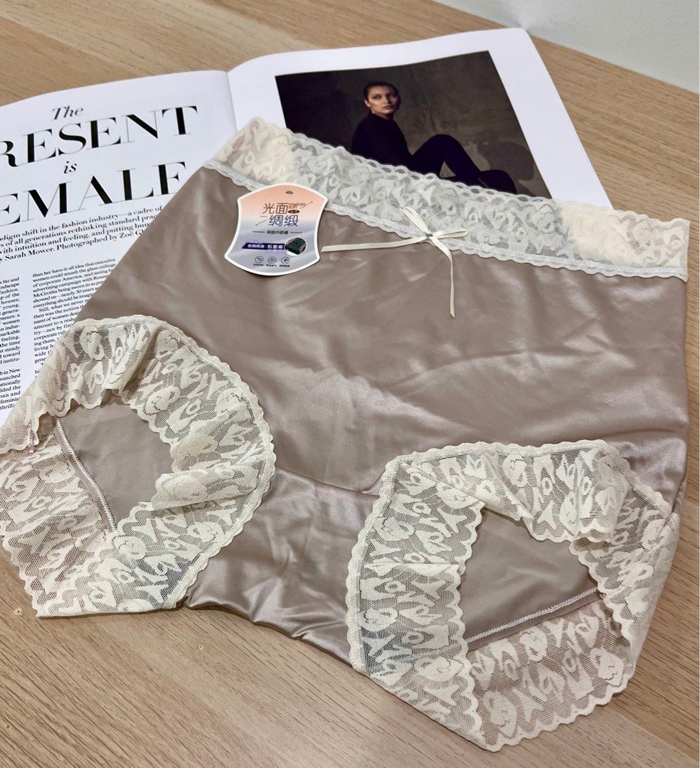 Elegant Lace-Trimmed Satin Panties