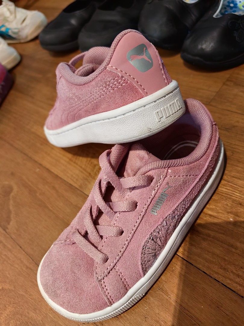 Puma Pink Suede Sneakers Babies Kids Babies Kids Fashion on