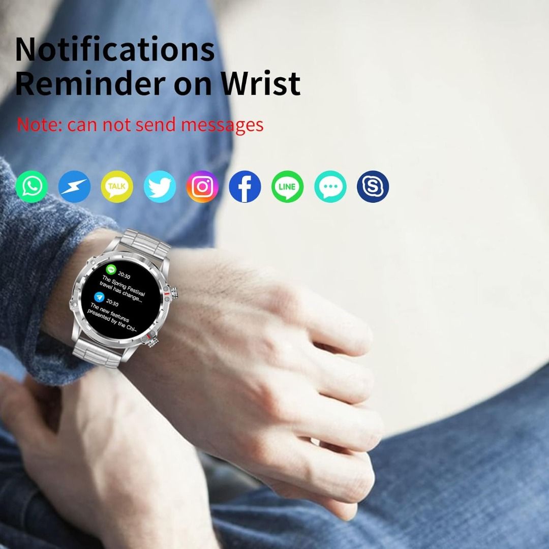 READY STOCK Smart Watches for Men Smart Watch for Android Phones and iPhone Compatible 1.32 Touch Screen IP67 Waterproof Fitness Tracker Smartwatch with Bluetooth Calls 70 Sport Modes Heart Rate Sleep...