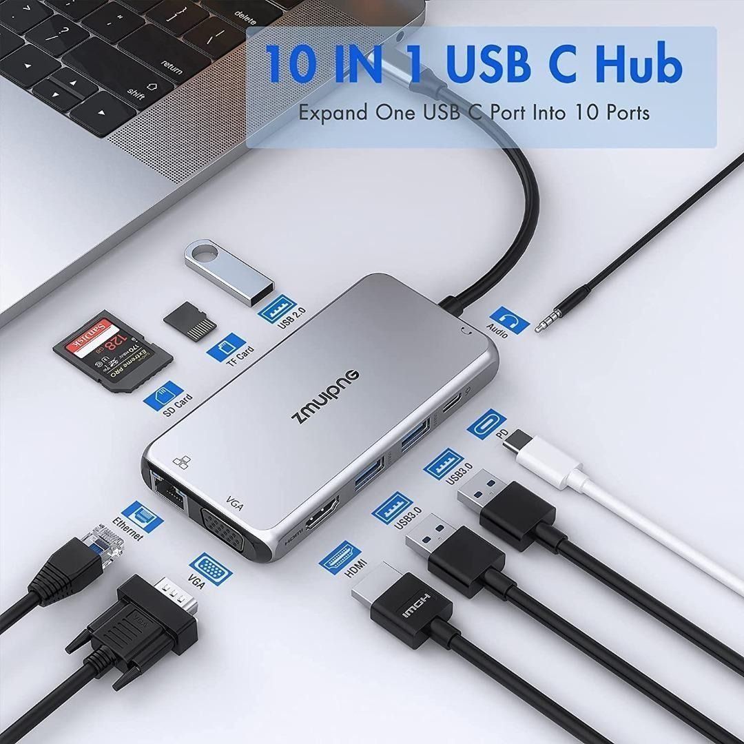  USB C Adapters for MacBook Pro/Air,Mac Dongle with 3