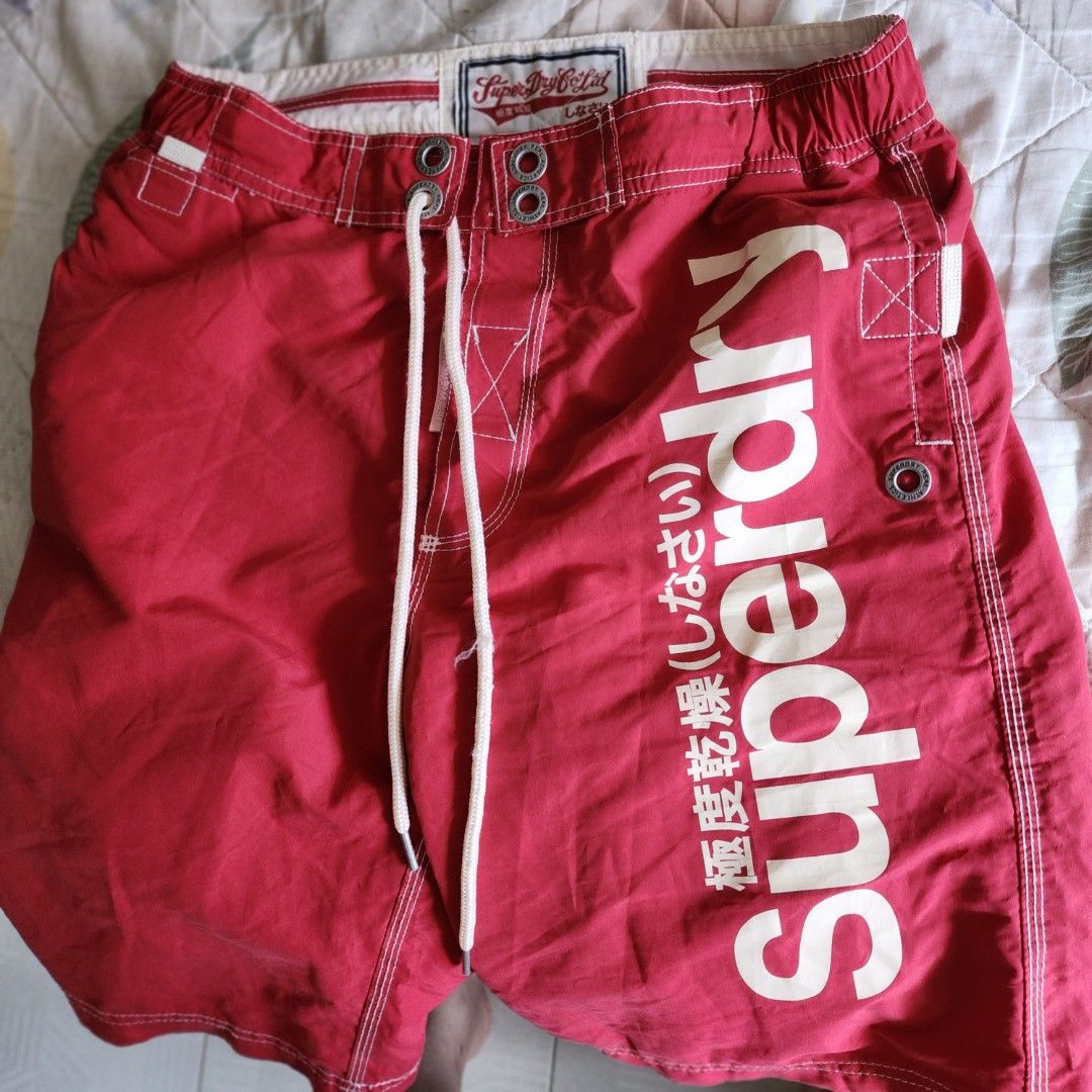 Superdry red shorts cheap