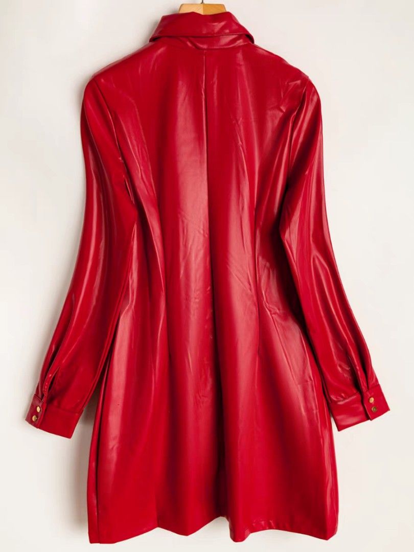 Red leather on sale jacket dress