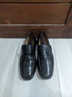 Rusty Lopez Penny Loafers Black Leather Shoes