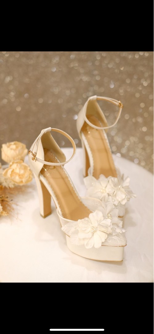 White ivory wedding discount shoes