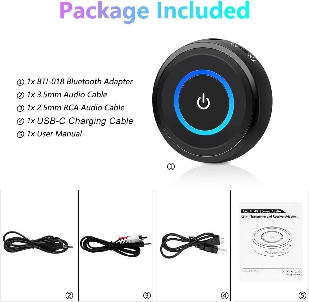 Sale🔥 Golvery Bluetooth 5.3 Transmitter and Receiver, 2 in 1 Wireless  Bluetooth AUX Adapter for TV/PC/CD/MP3/Xbox/PS4/Home Theater/Speaker w/ 3.5mm  AUX and RCA Jack,, Audio, Portable Audio Accessories on Carousell