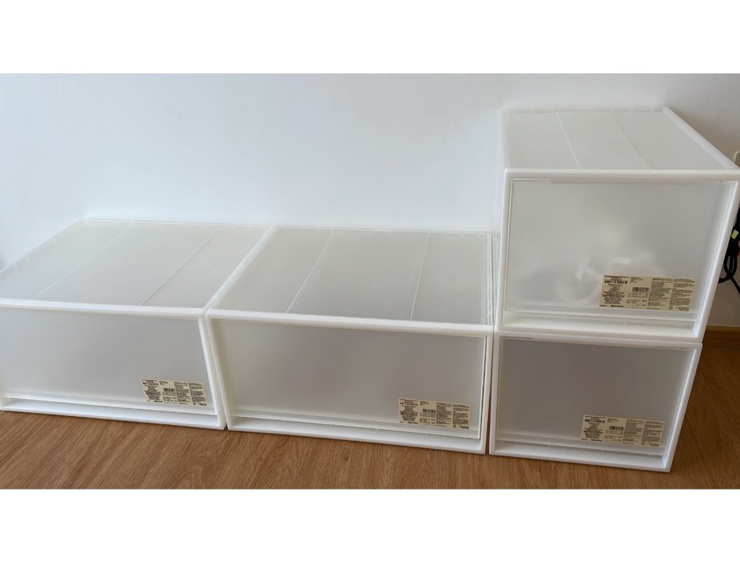 Muji storage boxes (Wide and L), Furniture & Home Living, Home