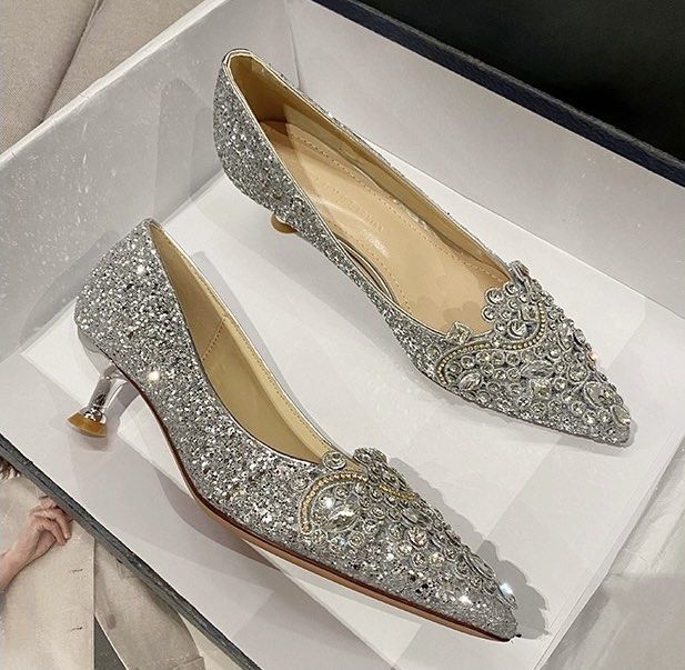 strappy silver heels for wedding
