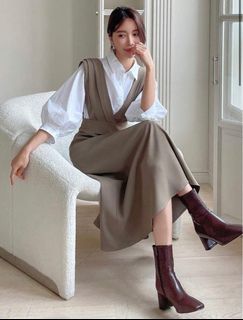 Solid Overall Dress Without Blouse