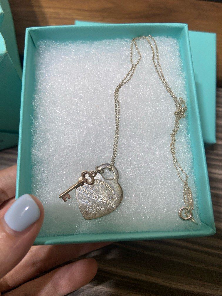 Tiffany Co Return to Tiffany series Hear Tag with Rose Gold Key Pendant Women s Fashion Jewelry Organisers Necklaces on Carousell