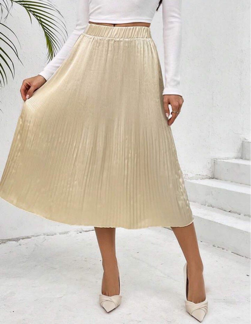 Gold pleated skirt topshop best sale