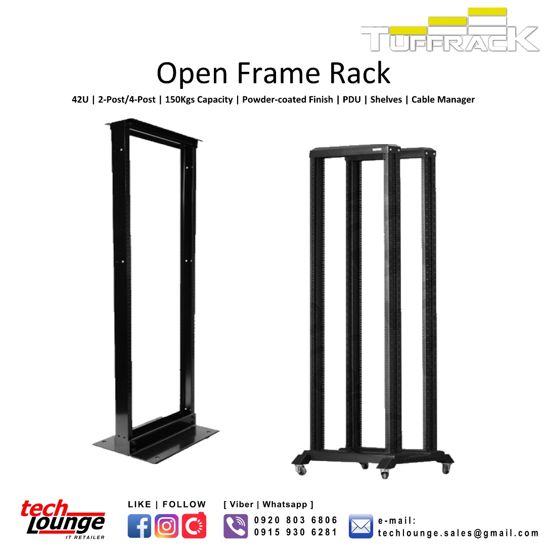 TUFFRACK OPEN BAY RACK 42U 2Post 4Post 600mm (W) x 600mm (D