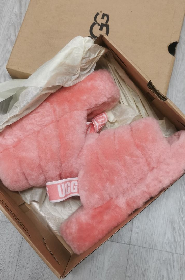 Ugg fluff yeah neon coral best sale