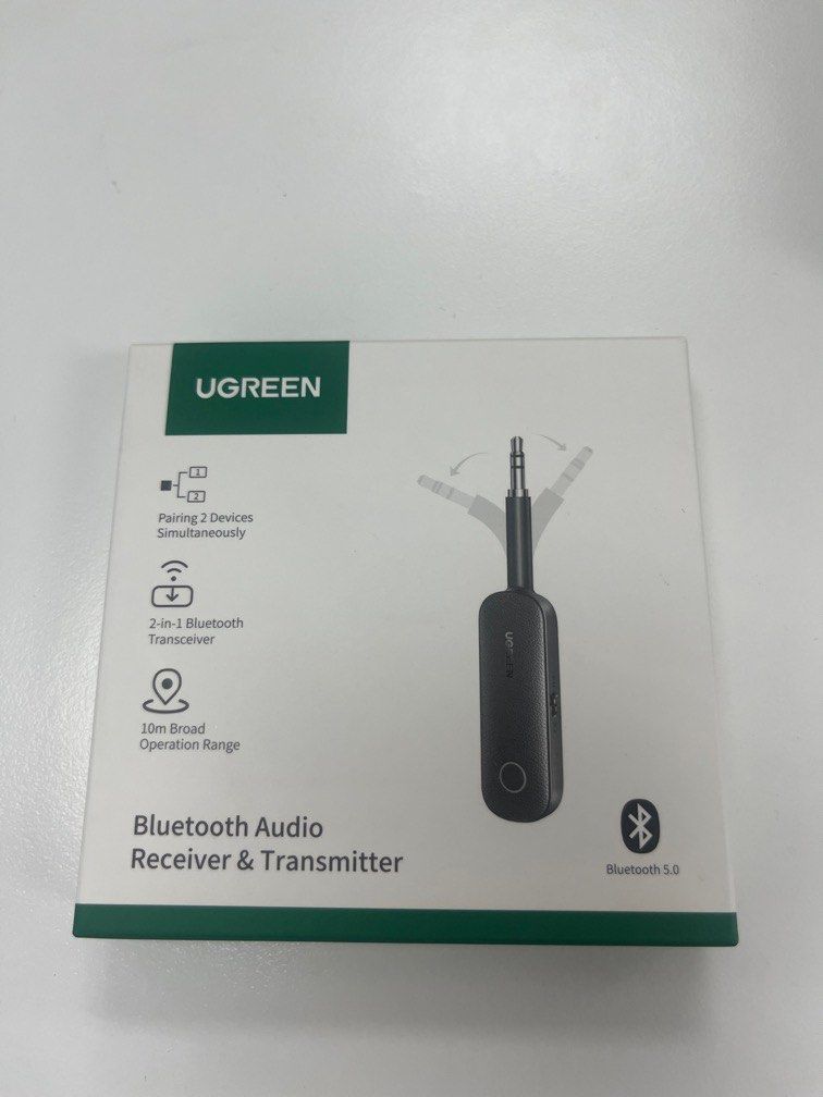 UGREEN Bluetooth 5.0 Audio Transciever Wireless Bluetooth Transmitter  Receiver 3.5mm AUX Adapter Wireless Music Stream Hand-free Call Car Speaker  PC Headphone Audio Sound system, Audio, Other Audio Equipment on Carousell