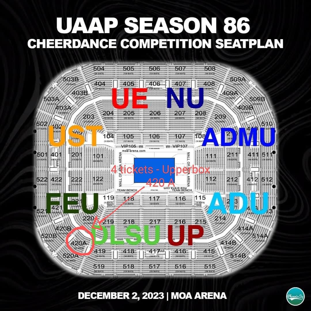 4 TICKETS UPPERBOX UAAP CDC Cheerdance Competition Dec 2 2023, Tickets & Vouchers, Event Tickets