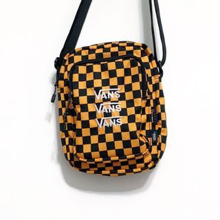 VANS CORDURA CROSSBODY BAG 側背 單肩 運動 休閒 隨身包 手機包 小廢包 小方包 大空間 內袋 分隔 格子 電繡 橘黃色 VN0A3TXMSF1 OTH-M TP0_2311