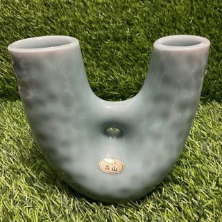 Vintage Unique Green Celadon Contemporary Nordic Vase with Signature Markings and Sticker 6” x 6” inches - P950.00