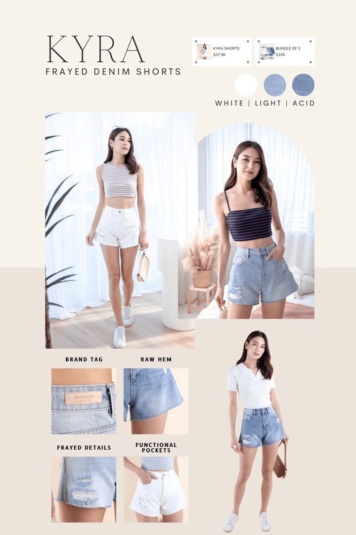 White frayed clearance shorts