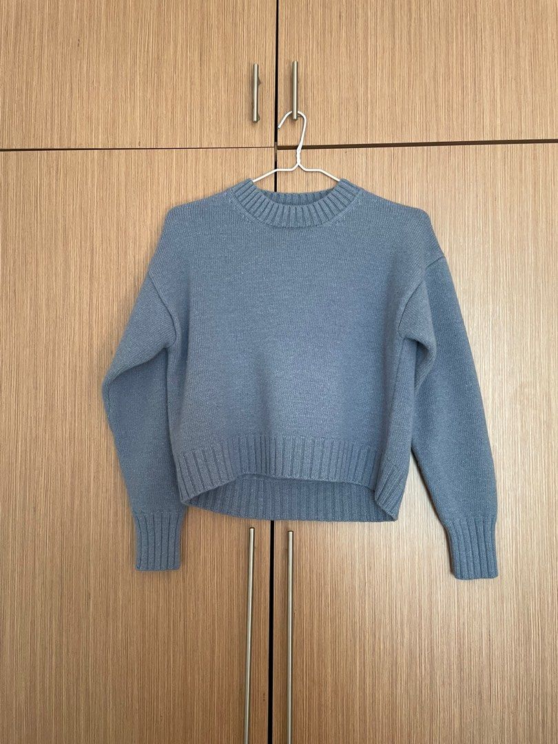 With tag] Todayful Superfine Wool Knit sky blue sweater スカイ