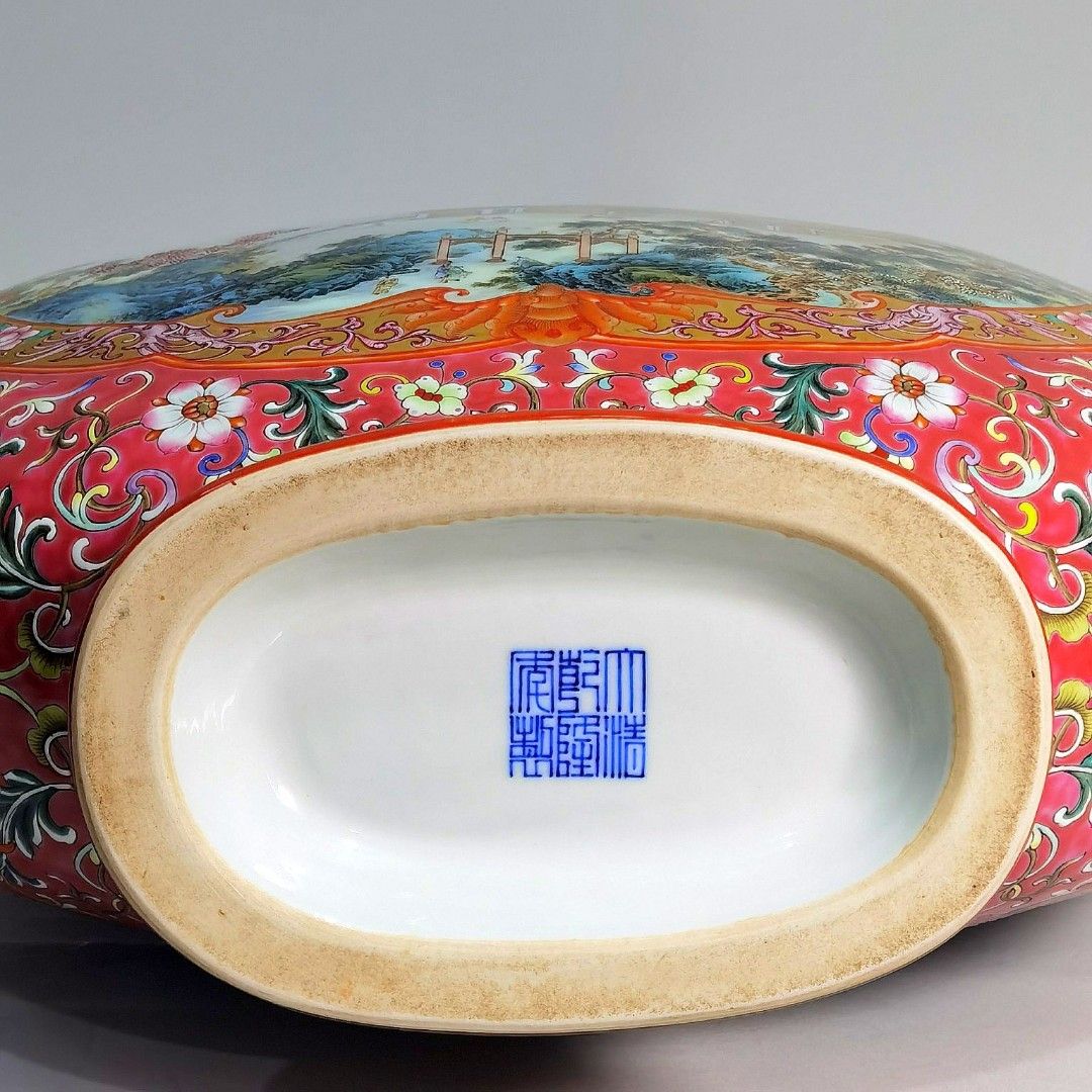 安い新品◆旧蔵◆古美術 中国古玩 清代乾隆年製款 琺瑯彩 纏枝蓮 葫芦瓶　時代物 T08 清