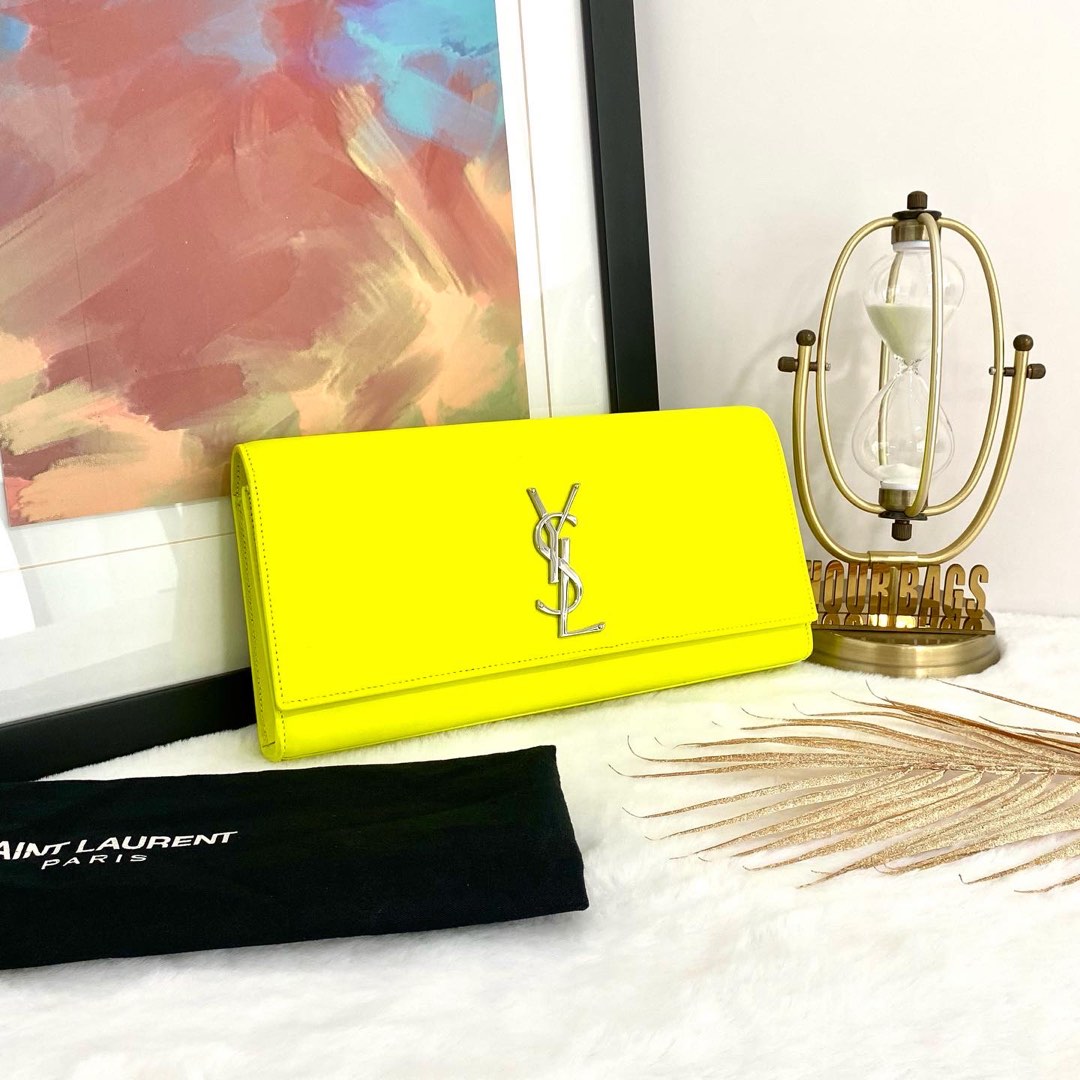 Neon green clearance ysl clutch
