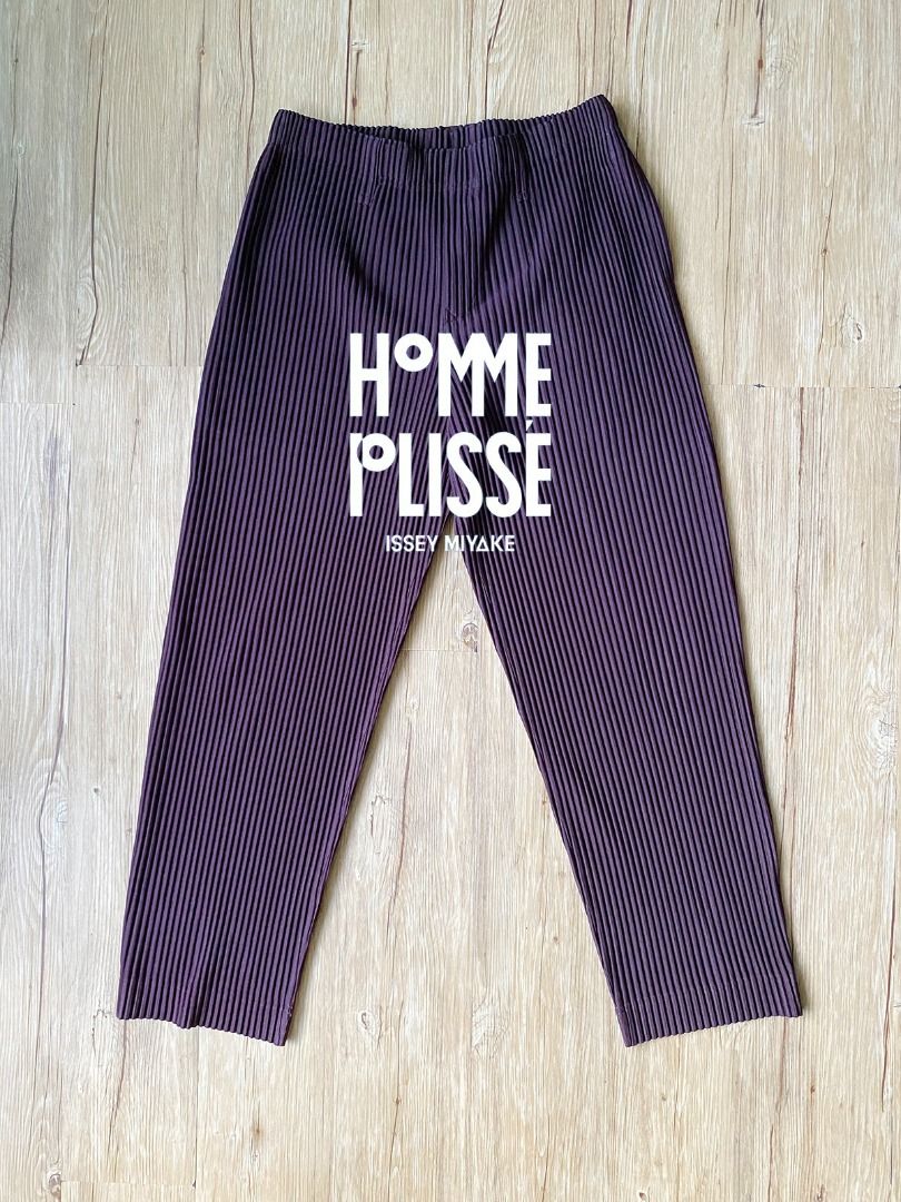 葡萄紫（勃根地酒紅）直筒長褲JF208 Homme Plisse Issey Miyake