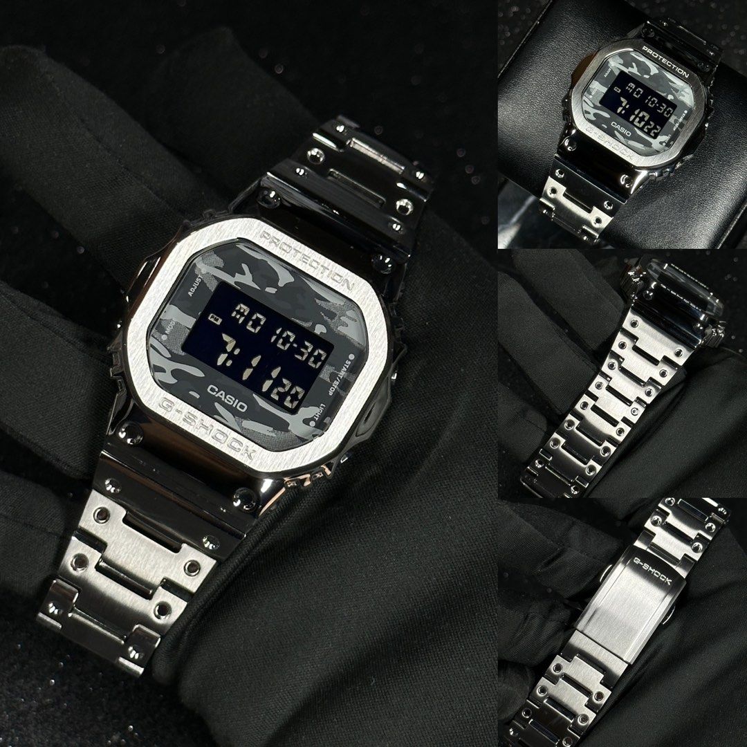 Popular original DW 5600 modded with stainless steel bezel and