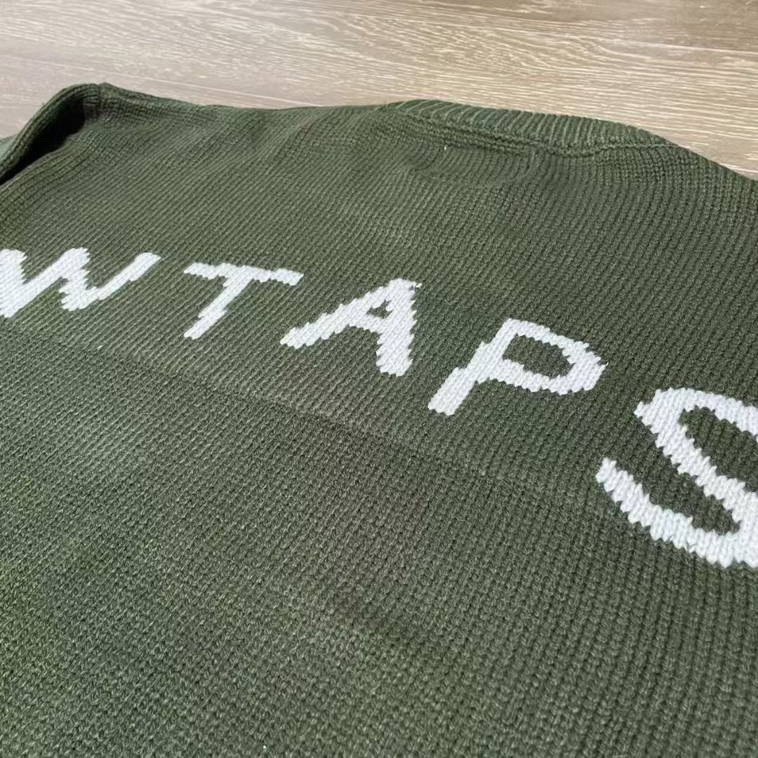 🇯🇵 WTAPS CN 01/SWEATER/POLY 後背logo字母針織毛衣, 男裝, 外套及