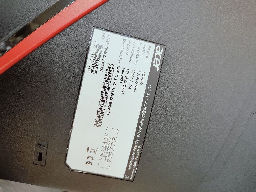 Acer Nitro EDO Series ED240Q 23.6"Curved Gaming Monitor, Computers