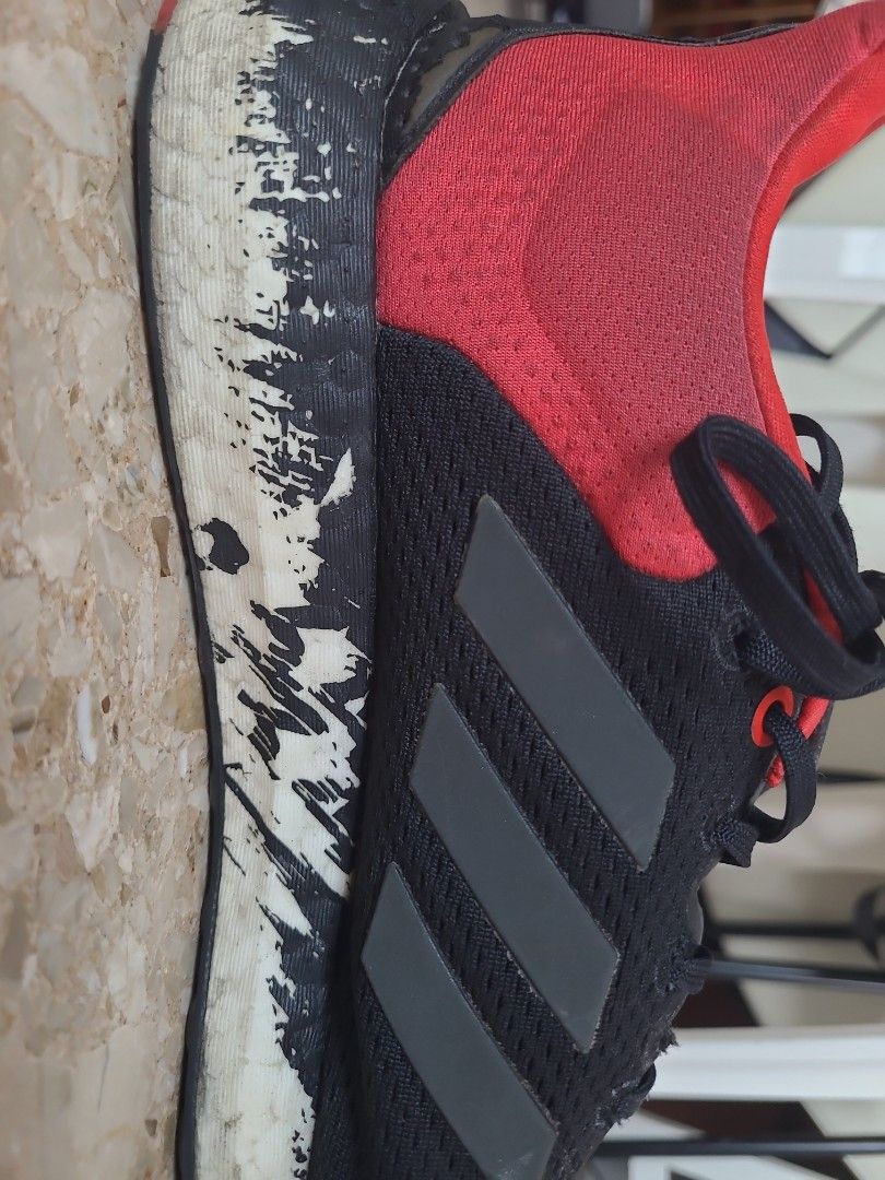 Mens black and red adidas shoes store