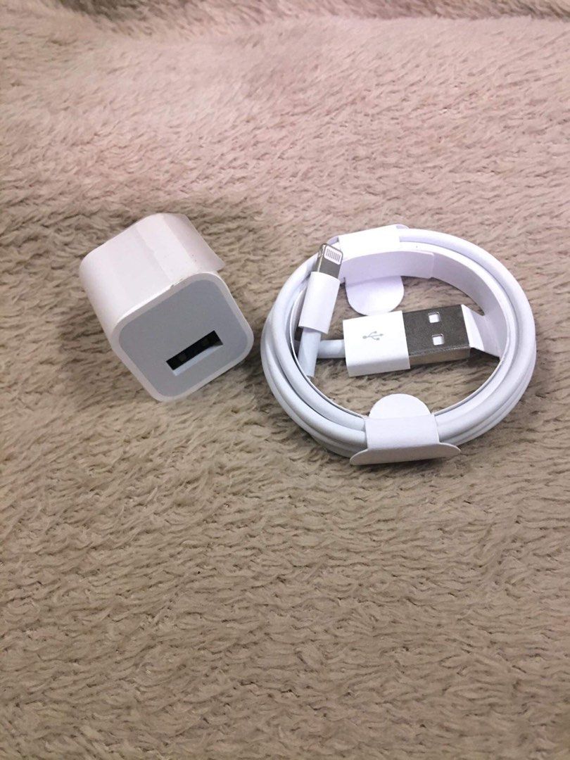 Apple iPhone Lightning Cable and 5 Watts Adapter, Mobile Phones