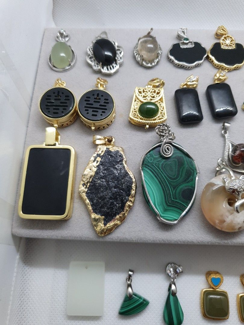 Assorted crystal jade agate pendants Price 5 38 Women s Fashion