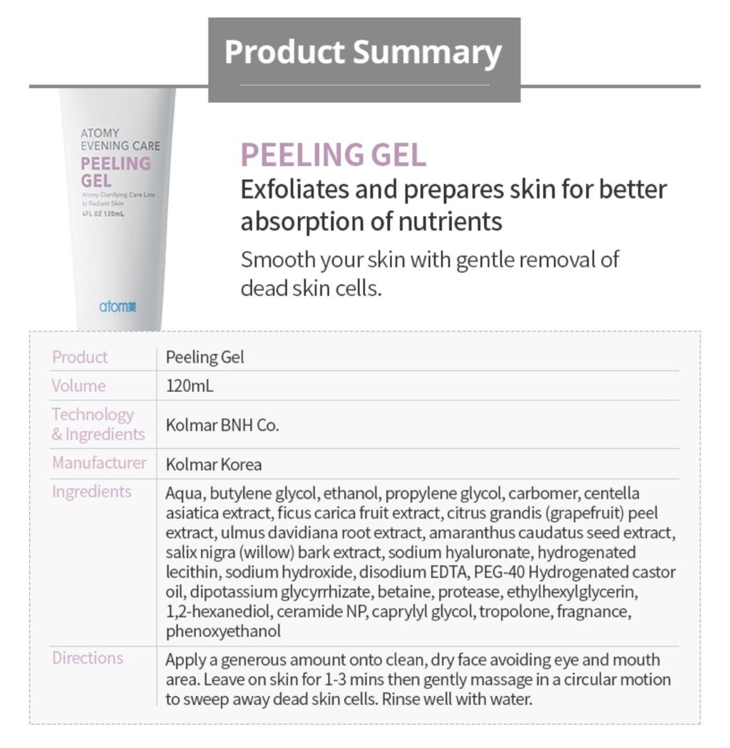 Atomy peeling gel, Beauty & Personal Care, Face, Face Care on Carousell