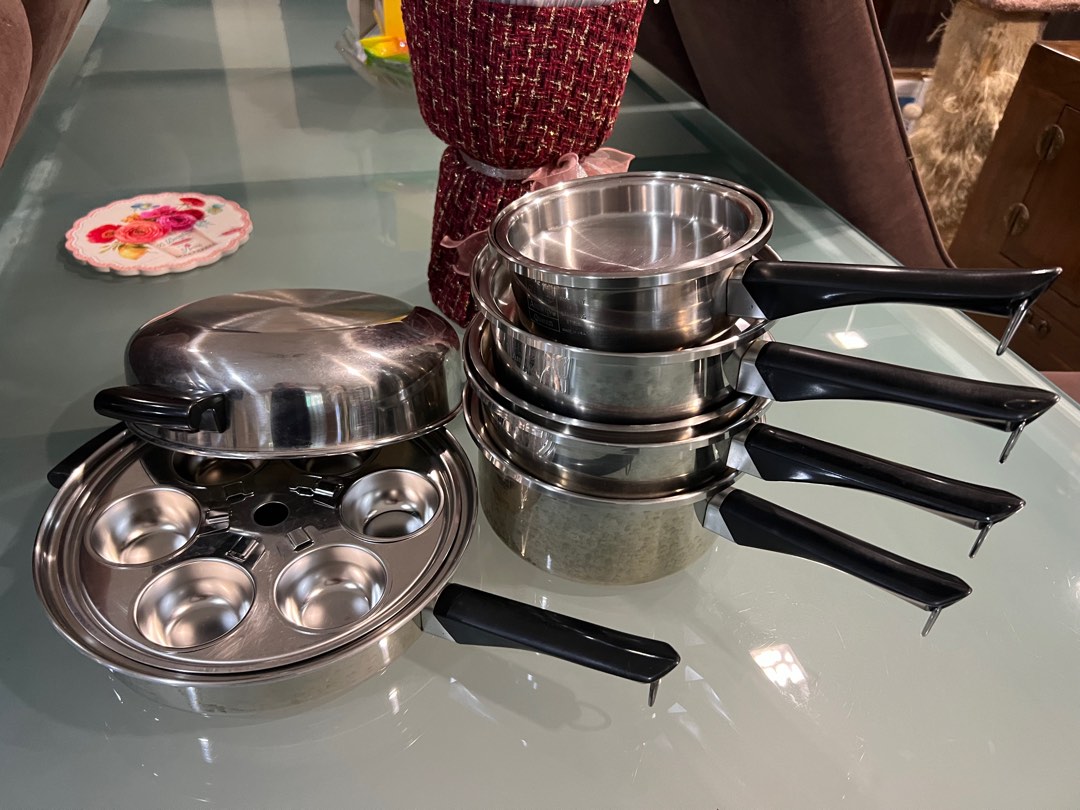Authentic Amway Queen Stainless Steel Pots and Pans with lids + steamer