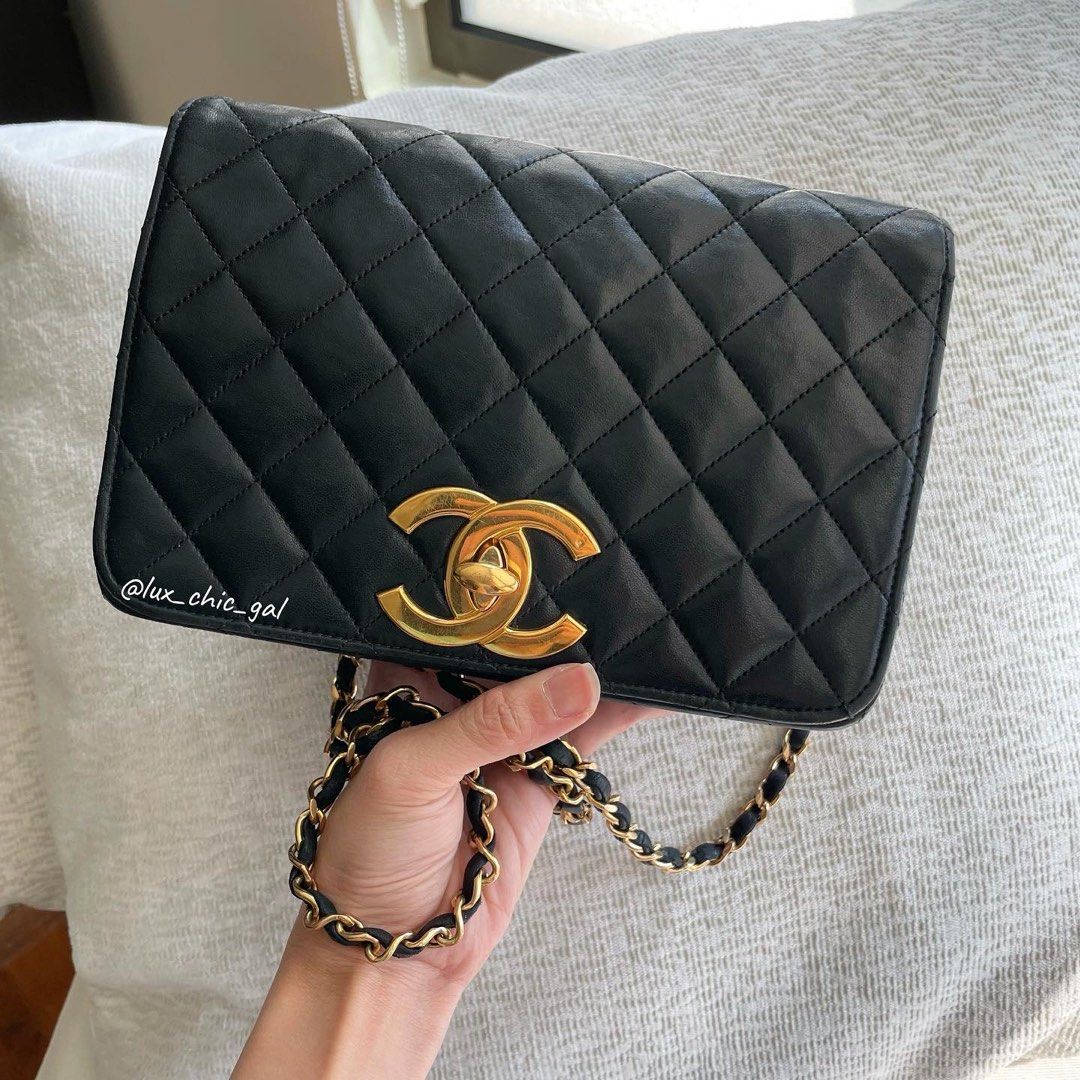 AUTHENTIC CHANEL Big CC Small 9 Flap Bag 24k Gold Hardware series