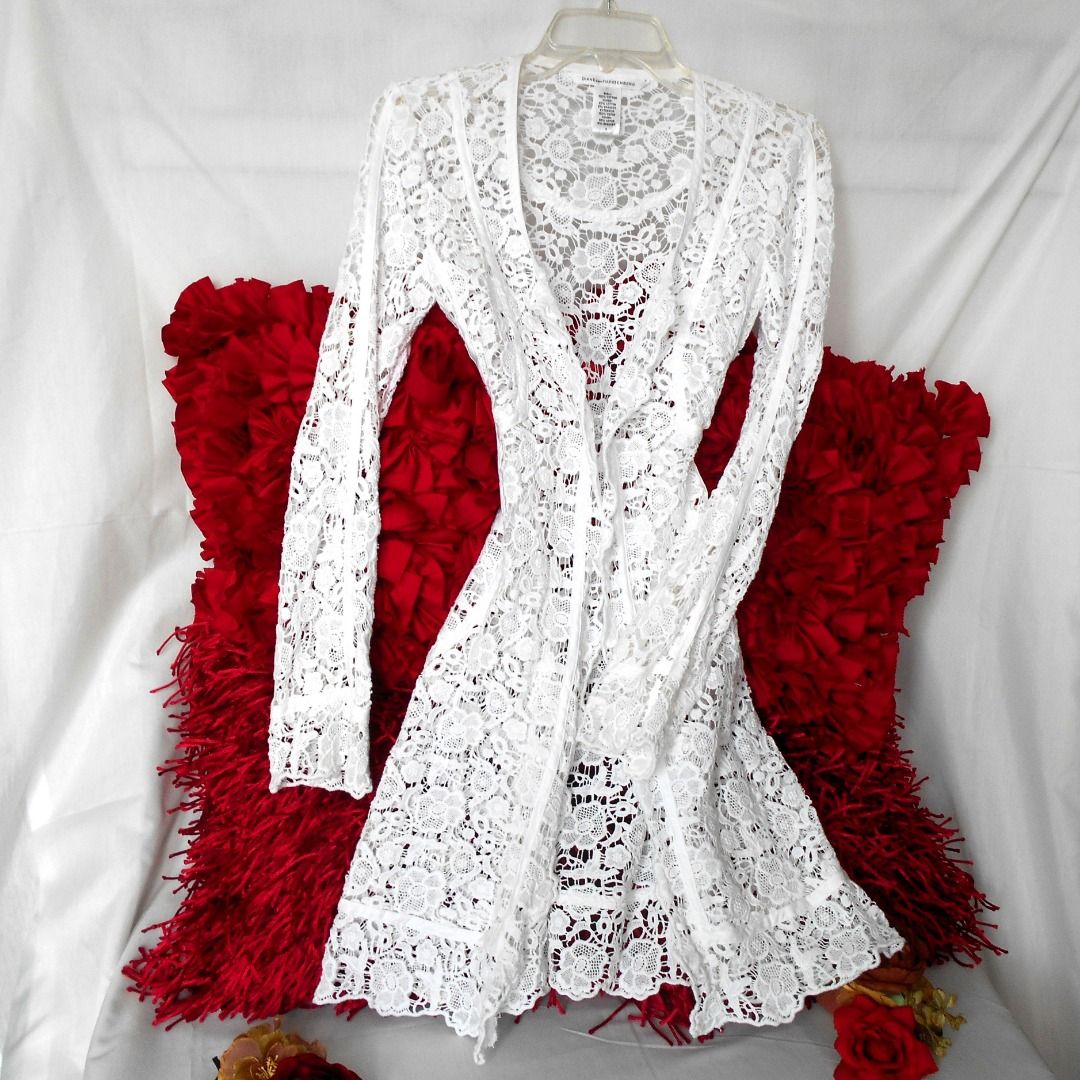 White lace long clearance jacket