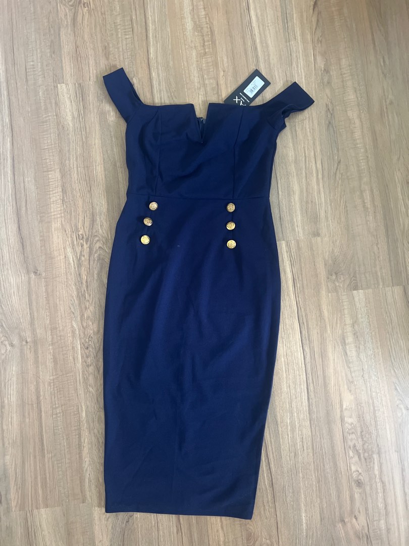 AX Paris Formal Cocktail Dress Navy Blue Women s Fashion Dresses