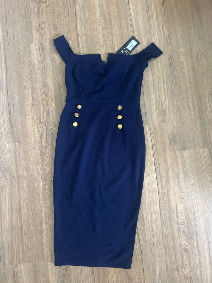 AX Paris Formal Cocktail Dress Navy Blue Women s Fashion Dresses