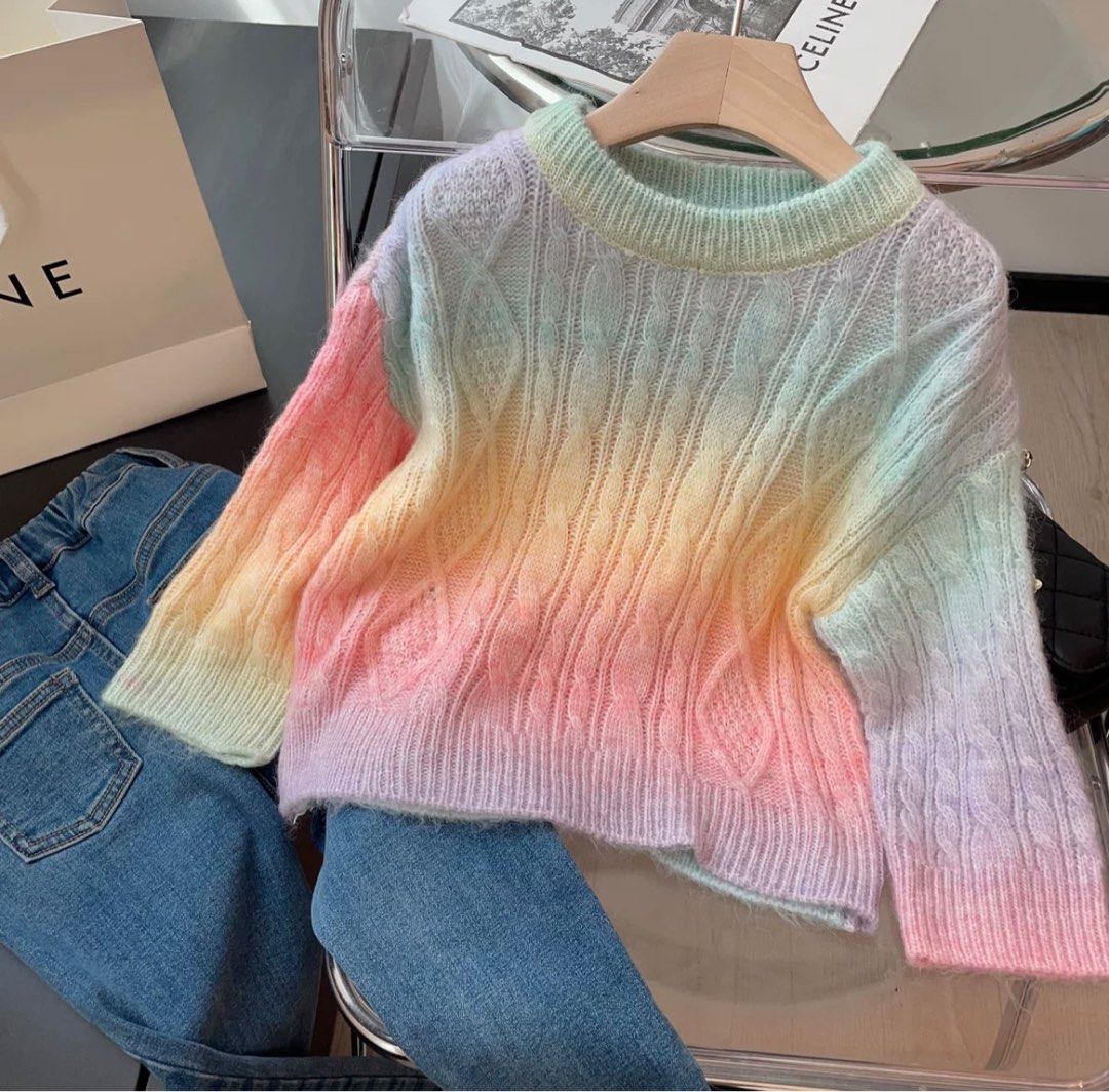 Baby oversized rainbow sweater