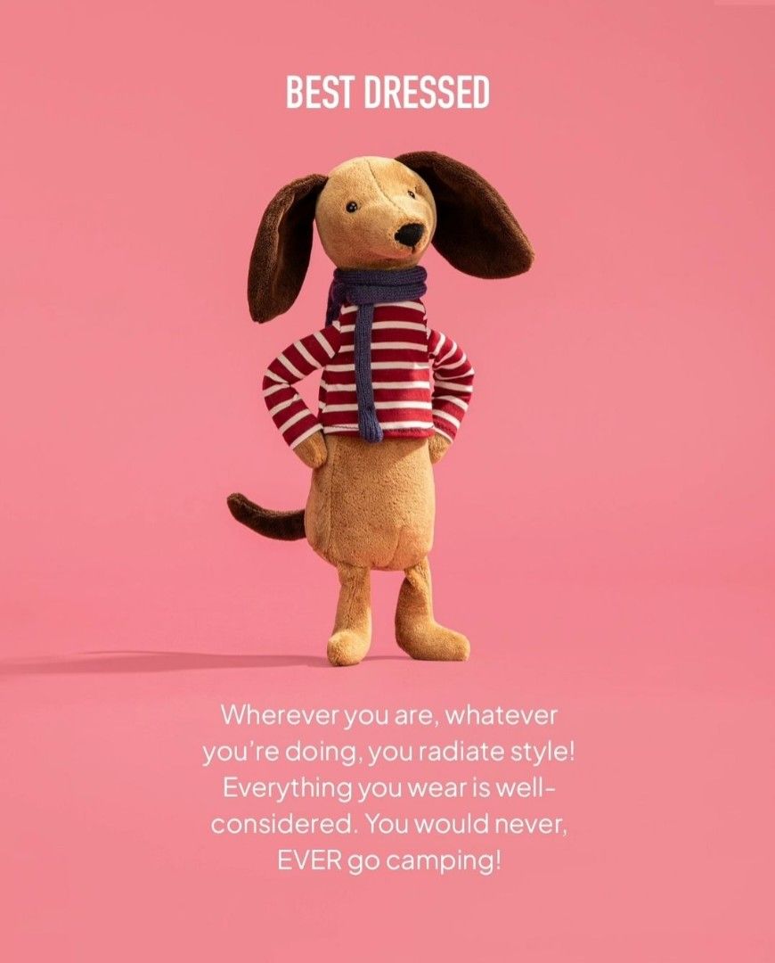  Beatnik Buddy Sausage Dog ぬいぐるみ Beatnik Buddy Sausage Dog - Official Jellycat