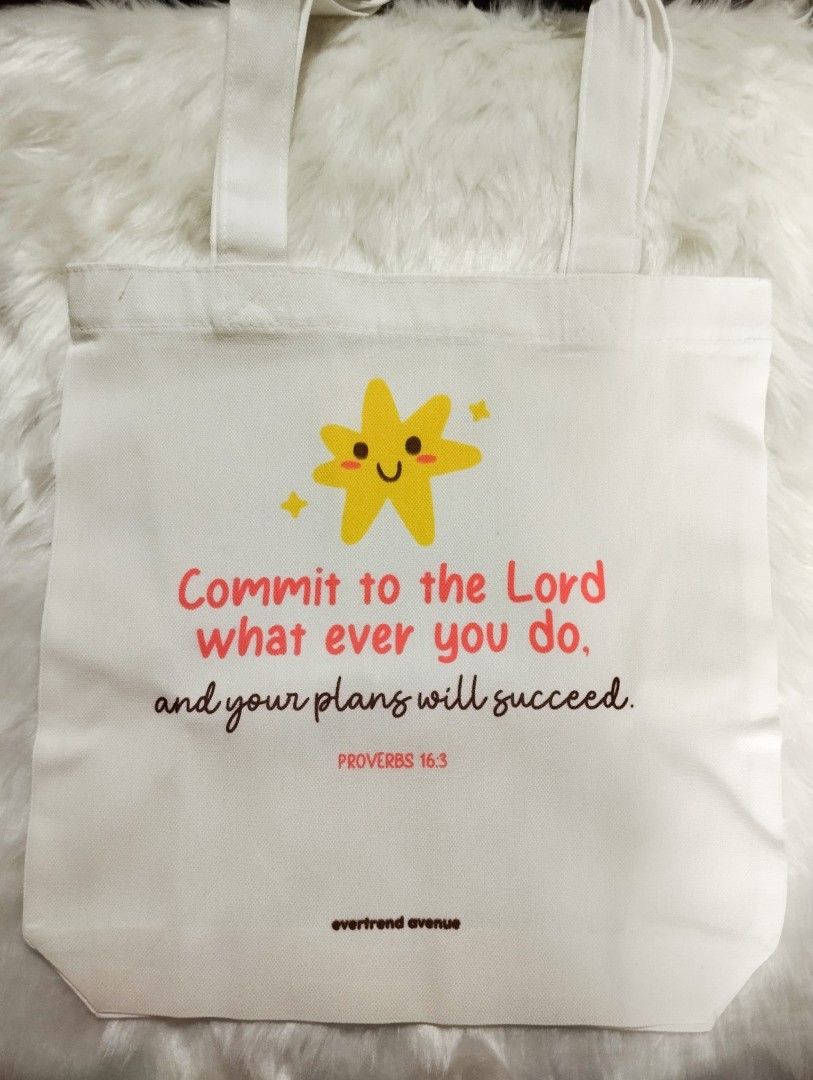 Bible Verse Tote Bag Womens Fashion Bags And Wallets Tote Bags On Carousell 4617