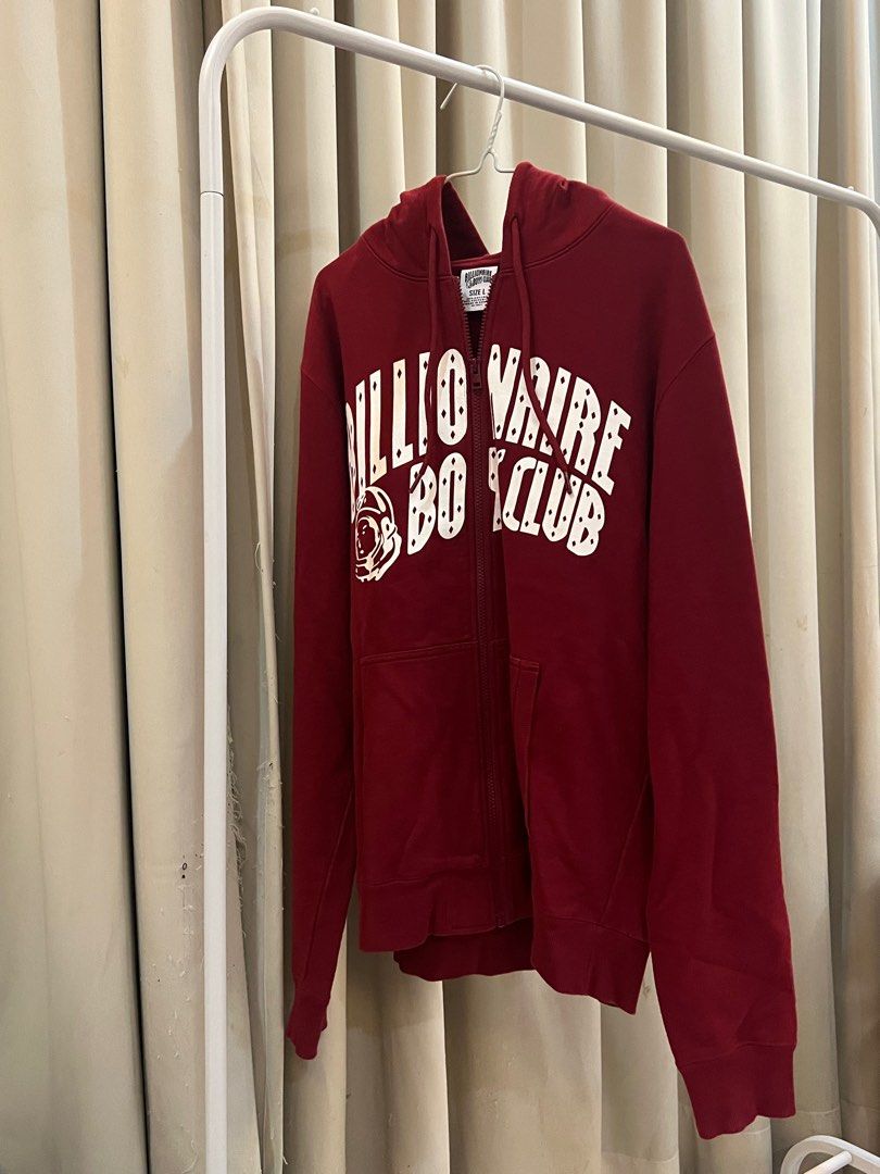 Billionaire Boys Club BBC Maroon Zip Hoodie Men s Fashion Tops