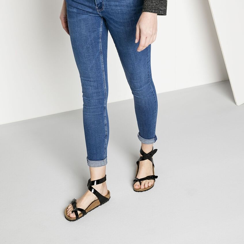 Birkenstock Yara Patent Black Women s Fashion Footwear Flats Sandals on Carousell