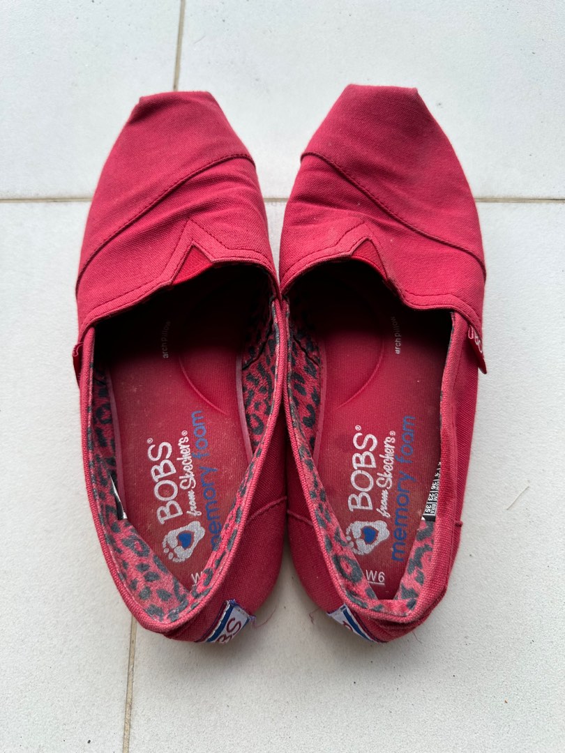 Red bobs top shoes