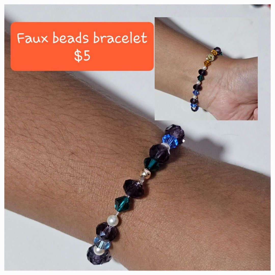 Bracelets (Category: Bracelets) located in Singapore. Submitted by _ayyuuub__ (Listing ID 1263781817, Image 3). Description: Made with faux beads and crystals .