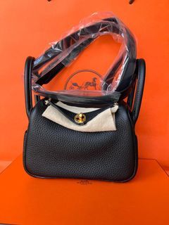 Hermès Lindy Mini Taurillon Clemence Biscuit