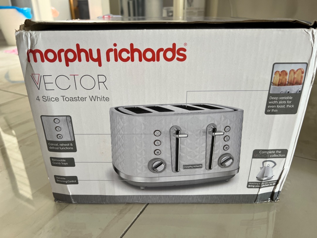 (Brand New) Morphy Richards 4 Slice Toaster White 248134, TV & Home